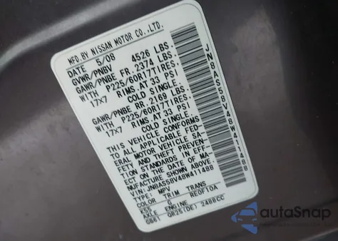 2008 Nissan Rogue Sl z USA, uszkodzony, nr VIN JN8AS58V48W411488